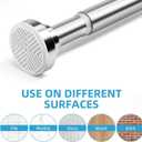 Adjustable Tension Shower Curtain Rod 2676 Inch, No-Drill Stainless Steel 1-Inch Diameter Non-Slip Spring Telescoping Curtain Rod for Bathroom, Window, Kitchen, Closet & Room Divider, Silver