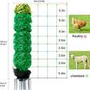 Electric Fence Netting, 164'L x 35.4" H Movable Livestock Nets for Sheep, Hogs, Cattle, PE Net Fencing Kit with 14 Posts Double Spiked, Electric Fencing for Backyards, Homesteaders, Farms Ranches