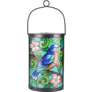 Afirst Hanging Solar Lantern - Decorative Outdoor Glass Solar Bird Lights Waterproof Led Tabletop Lamp for Garden Yard Patio Decor