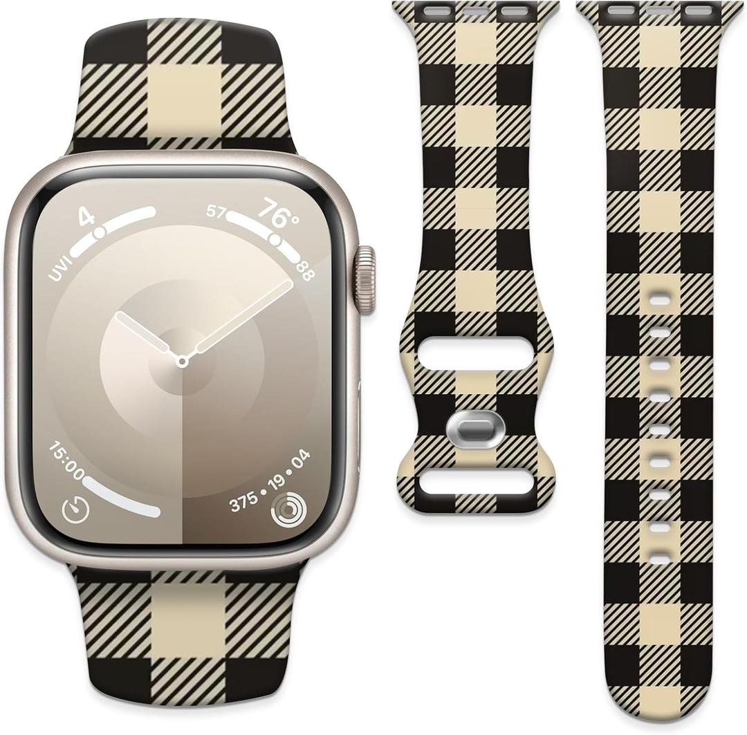 2 x Watch Band Compatible with Apple Watch 38mm 40mm 41mm 42mm Soft Silicone Wristbands Replacement Strap with Classic Clasp for iWatch Series SE 10 9 8 7 6 5 Utral for Women
