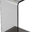 Side Table,C Shaped End Table, Acrylic Sofa Side Table, Bedside Table for Bedroom Small Simple Modern Coffee Table Suitable for Living Room (Smoke Gray), 11.81" x 25.59" x 11.81"