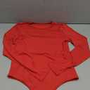 Bolsamila Womens Long Sleeve Bodysuit Round Neck Lightweight Stretchy Basic Shirts Body Suits for Women Tops Red M