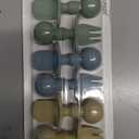 Baby Spoons and Forks Feeding Set, 6 Pack Silicone First Stage Self Feeding Toddler Utensils, BPA Free, Baby Led Weaning Supplies for Training Spoons (Blue)