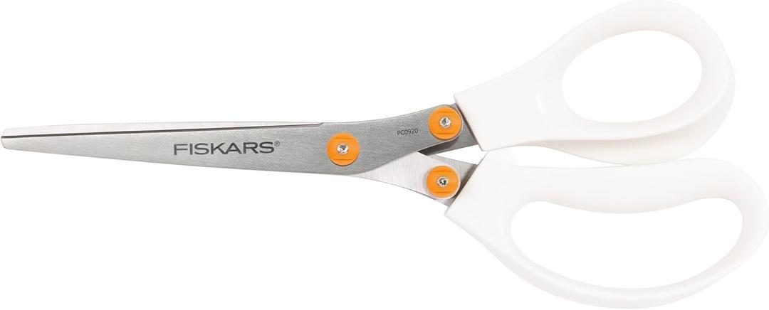 Fiskars Fringe Scissors White and Orange Stainless Steel Blades for Crafting Gift Wrapping and Paper Projects Comfortable Handles