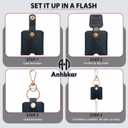 Leather Keys Sleeve for Broken Car Key Loop Replacement - Cute Keychain Cover - Protector, Holder for Men & Women (Large-black03)