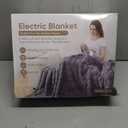 Heated Blanket Throw, Fast Heating Blanket Throw with 1/2/4/6/9/12 Hours Auto-Off 8 Heat Level, 50'' * 60'' Cozy Faux Rabbit Fur Bubble Blanket, Soft Fluffy Warm Blanket(Dark Grey)