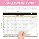 Ospelelf Desk Calendar 2026-2027, Magnetic Fridge Wall Calendar, 18 Month Monthly Large Calendar Planner with Plastic Cover 17" X 12", January 2026 - June 2027 Geometry