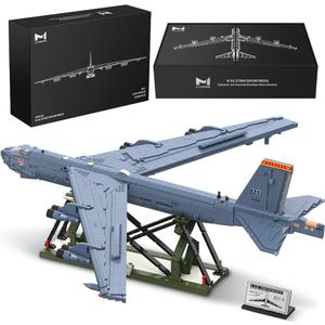 MISINI M8028 1:50 B-52H Stratofortress Bomber Building Blocks Set, Large MOC Military Aircraft Model with Stand, Collectible Display Fighter Gift for Military Fans and Adults-5196 Pieces