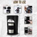 Portable Coffee Maker for Travel Camping Car, Compact Drip Coffee Machine Single Serve with 10oz Travel Mug for Traveling, RV, Office, Camping, 12V Socket, Black