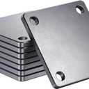 8 Pcs 3"x3" Q235 Carbon Steel Square Plates, 0.2" Thick with 4 Pre-Drilled 0.43" Holes, Heavy Duty Metal Base Plates for Structural Support, DIY & Industrial Applications