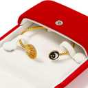 Oirlv Red Velvet Bracelet Box Premium Velvet Jewelry Gift Box for Bracelet Bangle Proposal Wedding Jewelry Holder Storage