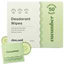 Refresh Deodorant Wipes - 50 Individually Wrapped Wet Wipes for Body, Face, and Armpits - Travel Size Toiletries for Men and Women - Aluminum, Paraben, and Sulfate Free (Cucumber Scent) (1 Count (Pack of 50))