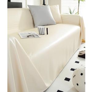 vctops Waterproof Faux PU Leather Sofa Covers for Sectional Sofa Vintage Couch Cover for Dogs Loveseat Covers Futon Cover L Shaped Cover Wipeable Couch Protector (Cream,71"x118")