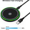 15W Wireless Charger Pad for Motorola Razr 2024 Moto G Stylus 5G 2025 G Power 2025 Edge Edge+ Razr+ X50 Ultra Razr 50 Ultra,Android Wireless Charging Station Mat for Samsung Galaxy S25 S24 S23 S22 S20