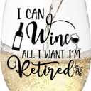 Retirement Gift for Woman  Wine Glasses,Happy Retirement Gifts for Women and Men,Funny Stemless Wine Glass for Retired Women, Gift for Coworkers, Boss, Mom, or Friends,Father's Day Gifts