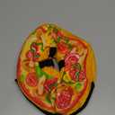 Grand Line Pizza Inflatable Collar for Dog and Cat, Soft Protective Recovery Cone After Surgery, Blow up Pet Donut Collar Cone, E-Collar Alternative Does not Block Vision (Cartoon, Medium)