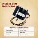 Carrier 3905 Condenser Fan Motor 5KCP39EGS070S HC39GE237A 5KCP39EGY823S 1/4 hp, 1100 RPM, 208-230V Replace Dayton 6DLL0 Bryant Payne HC39GE234A HC39GE236