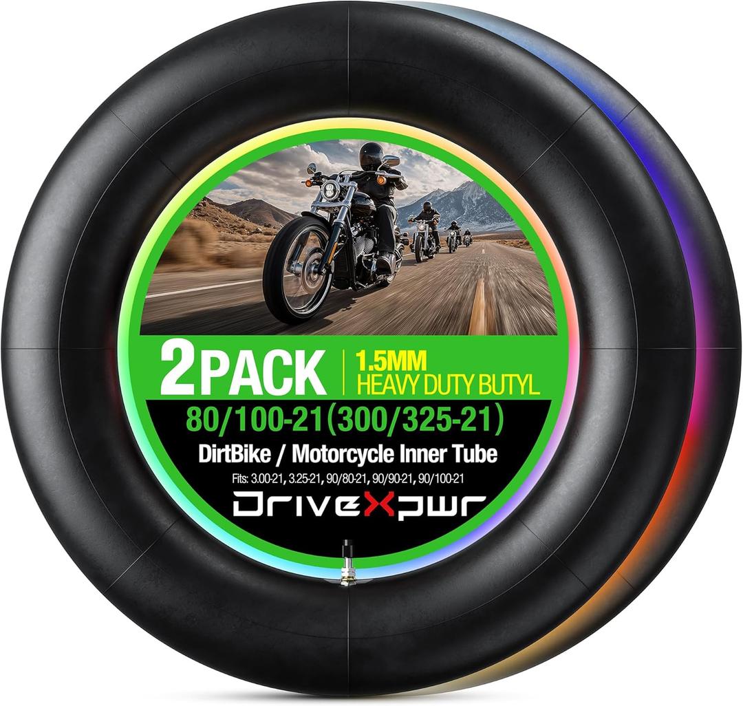 Motorcycle Heavy Duty Inner Tube Replacement - 80/100-21" - 1.5mm Thick - Tire Tube Compatible With 3.00-213.25-2190/80-2190/90-2190/100-21(2-Pack)