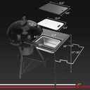 Utheer Folding Grill Table for Weber Kettle 22/18/26 Inch, BBQ Prep Station
20 x 20 in station adds cutting board, stainless basin, lid and 4 hooks with 27-36 in adjustable height