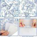 100Pcs Blue Floral Cocktail Napkins Disposable Flower Beverage Paper Napkins 3-Ply Blue Flower Luncheon Dinner Napkins for Wedding Birthday Party Supplies, 5 x 5 Inch