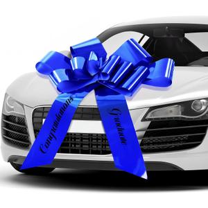 Chunful 30 Inch Graduate Car Bow Large Gift Bow for Cars 2026 Congratulations Graduate Decoration Gift Wrapping Ornament for Present Birthday Party(Blue)