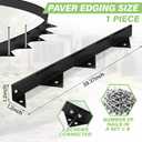 Pushglossy 39.37 inch Metal Paver Edging with Spikes for Paver Projects 39.37" L x 1.2" H Black Bendable Metal Strips Yard Landscape Lawn Edging Border Pathway Divider for Lawn, Garden, Yard