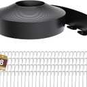 Landscape Edging Border 3 Inch Tall 100Ft with 110Pcs 8 Gauge Metal Spikes, Plastic Garden Edging Border Garden Fence Border Lawn Edging for Landscaping, Flower Bed, Tree Ring, Pathway