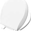 Aünsffer Toilet Seat Round Soft Close16.5'', Toilet Lid Slow Close Quiet No Slam, Easy Installation & Release，Safe PP Material Easy Clean, Comfortable Ergonomic Design, 2 Years Support, White Plastic