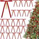 2 x 24Pcs Pre-Tied Christmas Tree Bows, 5x7 Inch Red Velvet Bows with 3/8" Ribbon for Xmas Tree Ornaments, Wreath, Garland, Gift Wrapping and Festive Indoor Holiday Decor