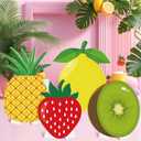 Weysat 4 Pack Fruits Party Decorations Large Fruits Cardboard Cutouts Photo Booth Props 1.97 ft 2.95 ft Tall Standup Summer Tropical Themed Backdrop Strawberry Kiwi Pineapple Lemon Decor, 1.97 x 2.95 ft/ 60 x 90 cm