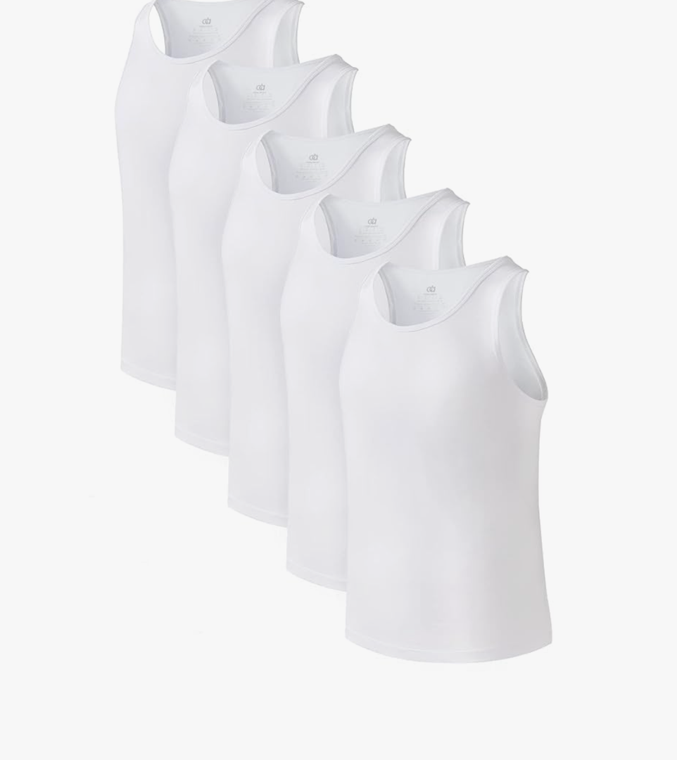 DAVID ARCHY Men's Tank Top Bamboo Rayon Undershirts Tank Shirt Moisture-Wicking A-Shirt for Men, Medium