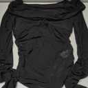 Milumia Women's Draped Long Sleeve Sheer Mesh Top Cowl Neck Ruched Fitted Going Out Tops Night Out Outfits (Black) S