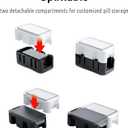 Small Day & Night Pill Case for Pocket, Compact Daily Vitamin Box, Detachable AM/PM Pill Dispenser, 2 Compartment Medication Holder