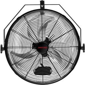18-Inch Outdoor Wall Mount Fan, 360 Manual Adjustable Tilt, 3-Speed High Velocity Airflow, IP44 Water-Resistant Heavy-Duty Metal Industrial Wall Fan for Patios, Garages, Workshops, ETL Listed