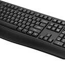 QUASIO Wireless Keyboard, 2.4G FullSized Ergonomic Wireless Computer Keyboard with Wrist Rest for Windows, Mac OS Laptop/PC/Desktop/Notebook(Black)