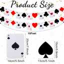 Sherr 2 Pcs Poker Theme Party Decorations 10 ft Pre-strung Poker Birthday Banner Hanging Dice Garland for Game Night Bachelorette Theme Party Favors Graduation Supplies (Classic Style)