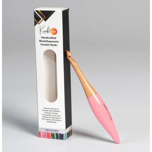 Kraftica Ergonomic Wooden Crochet Hooks Designed for Relaxation and Stress Relief Smooth Finish Accurate Sizing on Each Hook. 7 Inchies (Beech Wood Pink, US O / 12.0mm)