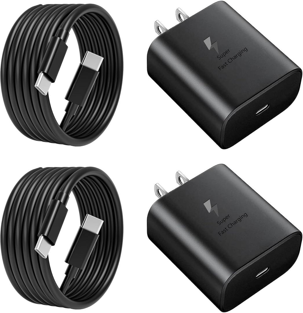 2025 New 45W Super Fast Charger USB C- Type C Fast Charging Android Phone Charger Compatible with Samsung Galaxy S25 Ultra/S25/S25+/S24/S24+/S24Ultra/S23+/S23 Ultra/S22 Ultra Tab,6ft C Cable