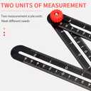 FJNATINH FJNATINH Multi Angle Measuring Ruler, 16-Sided Angle Measurement Tool with Hole Punch Locator, Aluminum Alloy Adjustable Multi-Function Bend Ruler (16-Sided)