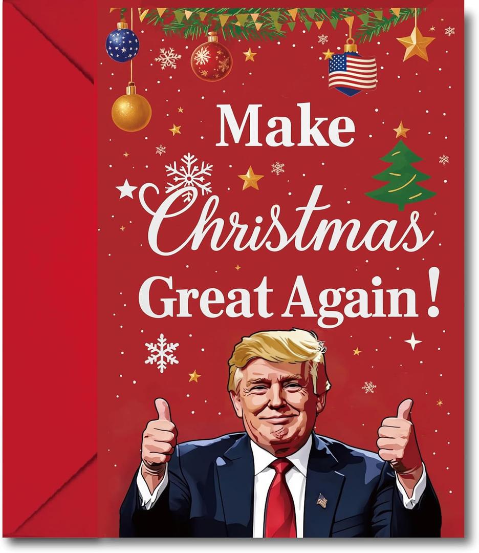 3 x Funny Trump Christmas Card, Holiday Greeting Card Humor Gift for Family and Friends  Hilarious & Heartfelt Xmas Card for Dad, Mom, Husband, Wife, or Colleagues  Premium Quality, Perfect for Christmas or Unique Gift