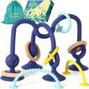 Jumble Jangle Baby Teething Toys  BPA-Free, Multi Purpose High Chair Toys for Babies: Suction Teething Relief with Sensory Toy Textures for Infants and Toddlers 024+ Months (Dark)