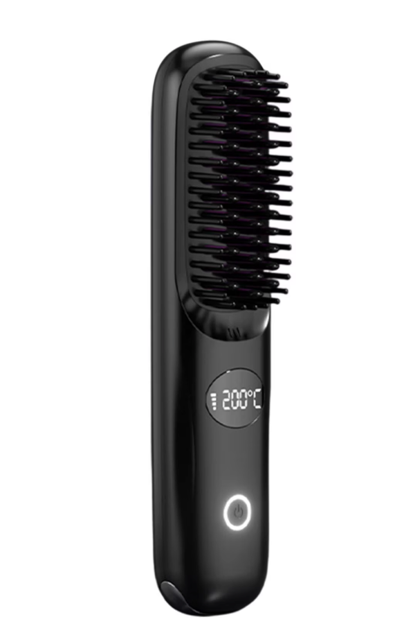 2026 Upgraded Cordless Hair Straightener Brush, Fast Heating Portable Hair Straightener Comb for Women Travel Essentials 3 Adjustable Temperature Blac