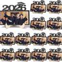 Novabright 12 Set 2026 Graduation Picture Frame with Stand 4'' x 5'' Class of 2026 Black Wooden Photo Frame Bulk for Graduation Gifts Tabletop Display Graduated Party Favor
