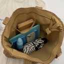 Large Straw Woven Bag for women, Straw Beach Tote Bag with Tassels, Boho Summer Shoulder Handbags for Vacation