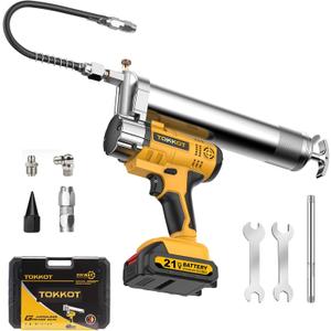 Electric Grease Gun for De/Walt 20V Max Battery (NO Battery) Kit with Bright LED Light,12Flexible Hose and 6'' Rigid Pipe,Carrying Case,10000 PSI High Pressure Cordless Grease Gun (Only Tool)