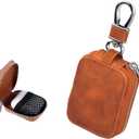 Headphone Storage Case Earbud Case Compatible with Airpods 1/2/3/Pro Wireless Earphones Carrying Pouch Small PU Leather Bag Shockproof Earpods Cover Universal Bag Travel Protection Pouche (brown)