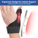 Thumb Brace for Arthritis Pain Relief, Adjustable Thumb Spica Splint & Stabilizer, Thumb Support for Trigger Thumb, Sprains, Tendonitis, De Quervain's Tenosynovitis, Fits Right & Left Hand for Men and Women (Black)