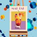 DIYGEMDOT 6 Pack DIY Paint by Numbers Kit for Adults & Beginners, Cocktail Easy Paint by Number Kits, 9.8 X 13.8 inches for Home Decor