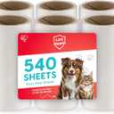 IRIS USA Extra Sticky Lint Rollers, 6 Pack of Standard Refills Only - No Handle/Cover Included - 90 Sheets/Roll, 540 Sheets Total, for Dog Cat Pet Hair On Clothes, Couch, Bed, Floor, Car, Stairs