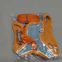 Adjustable Bunny Harness and Leash Set Double Buckle with Reflective Strips Rabbit Vest Pets Stuff Suitable for Rabbit Walks Accessories(Orange Green, M)